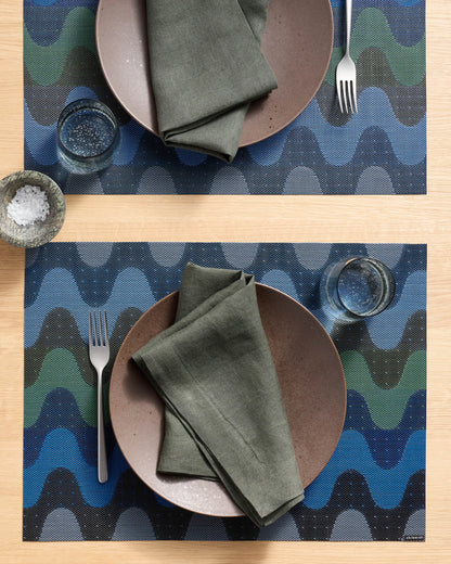 Wiggle Easy-Care Rectangular Placemat, Set of 4 by Chilewich - One Size / Heatwave
