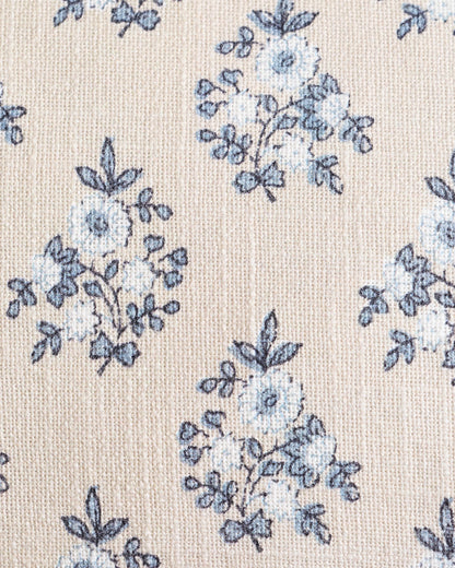 Piped Block Print Cotton Pillow Cover - 12x20 / Natural