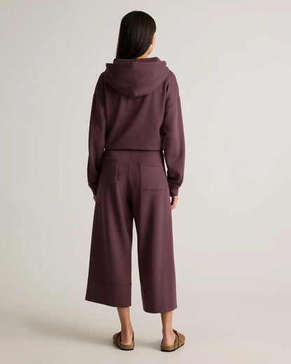 SuperSoft Fleece Cropped Wide Leg Pants - XS / Dried Fig