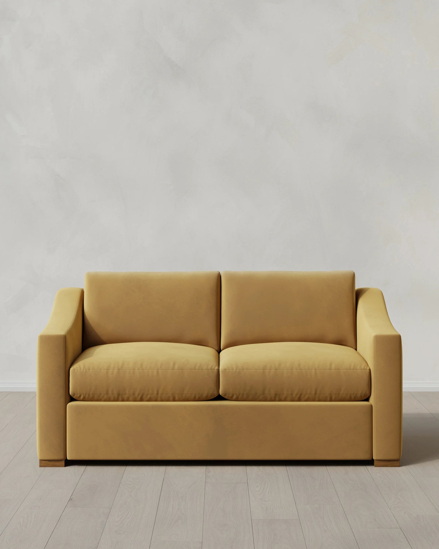 Hollis Slope Arm Sofa in Performance Velvet - 72" / Ivory