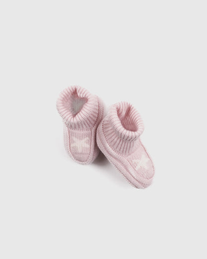 Washable Cashmere Beanie & Bootie Set - 0-6M / Heather Grey