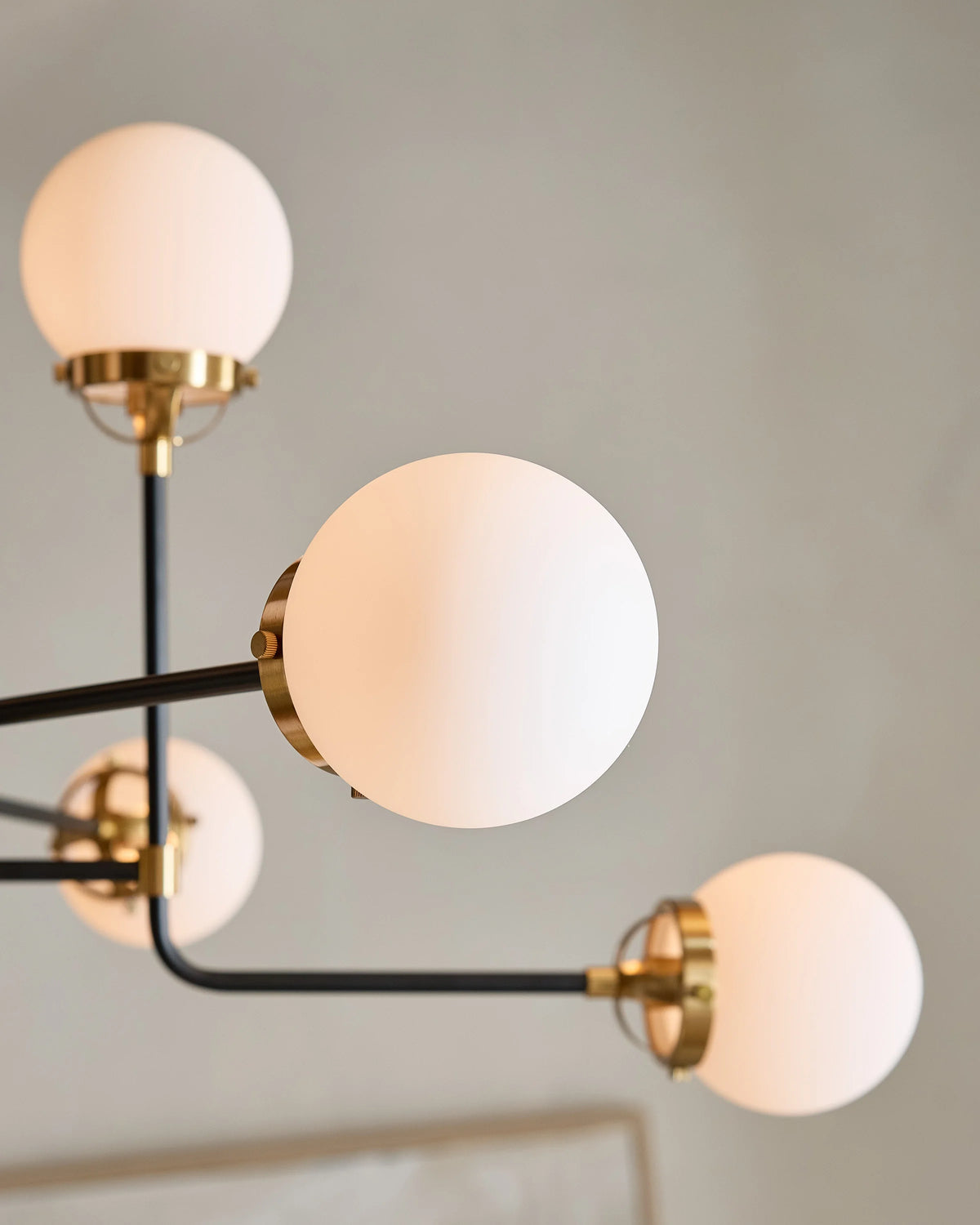 Multi Globe Steel Chandelier - 12 Light / Black