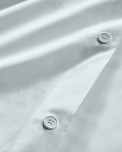 Organic Crisp Percale Duvet Cover - Twin / Ivory