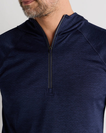 Mesh Performance Training Quarter Zip Hoodie - S / Heather Grey