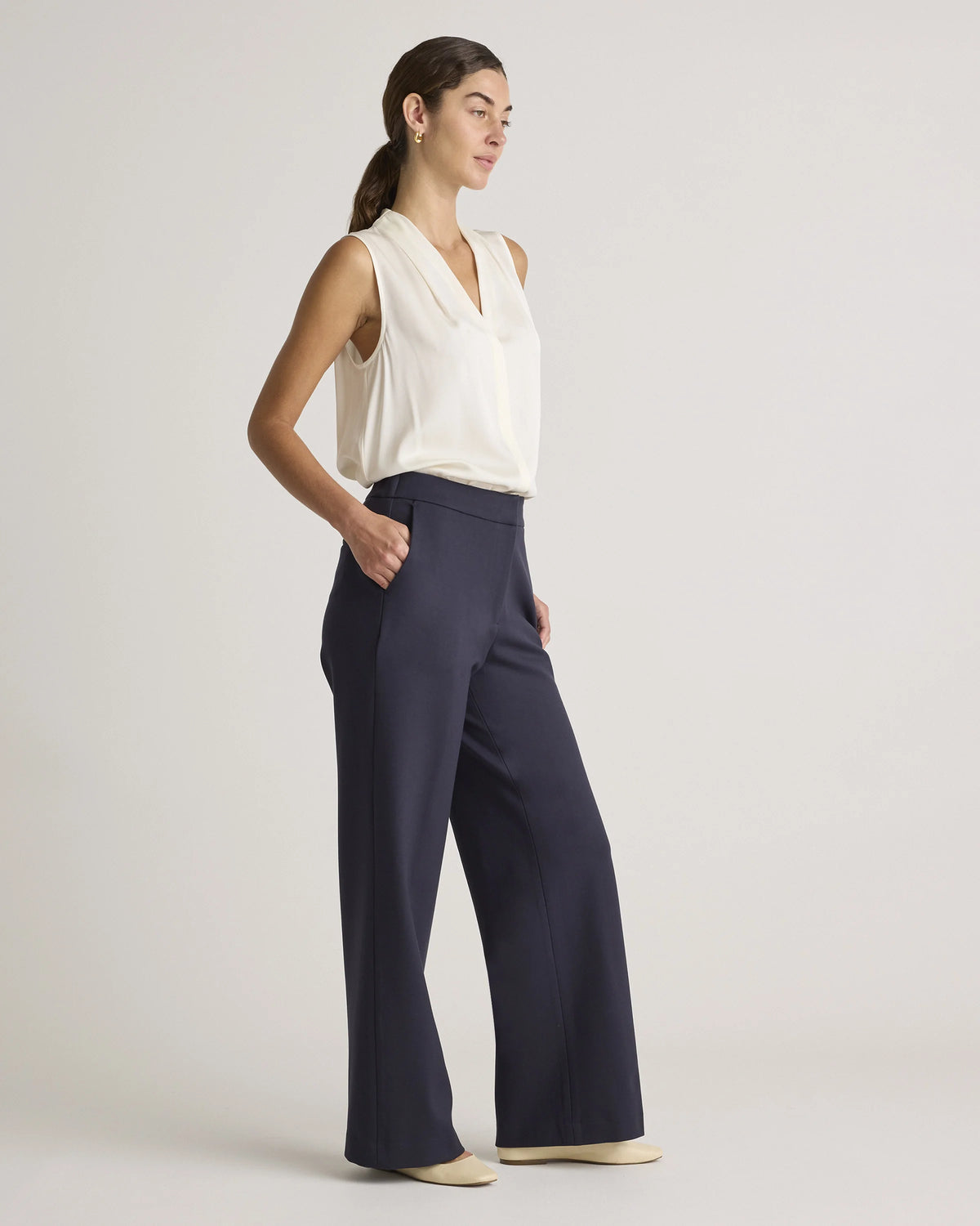 Ultra-Stretch Ponte Trouser - 0 / Navy