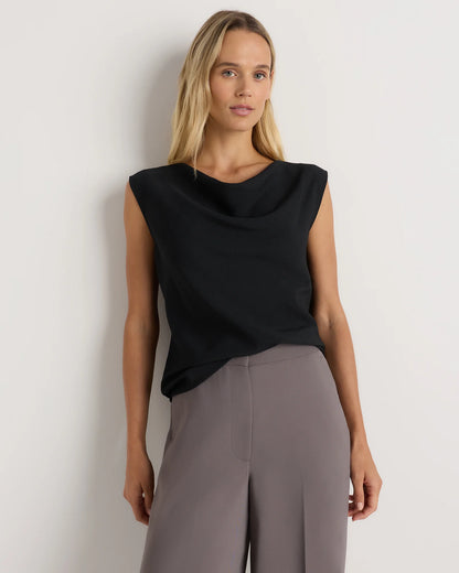 Draped Matte Cowl Neck Tank - XS / Porcelain Ivory