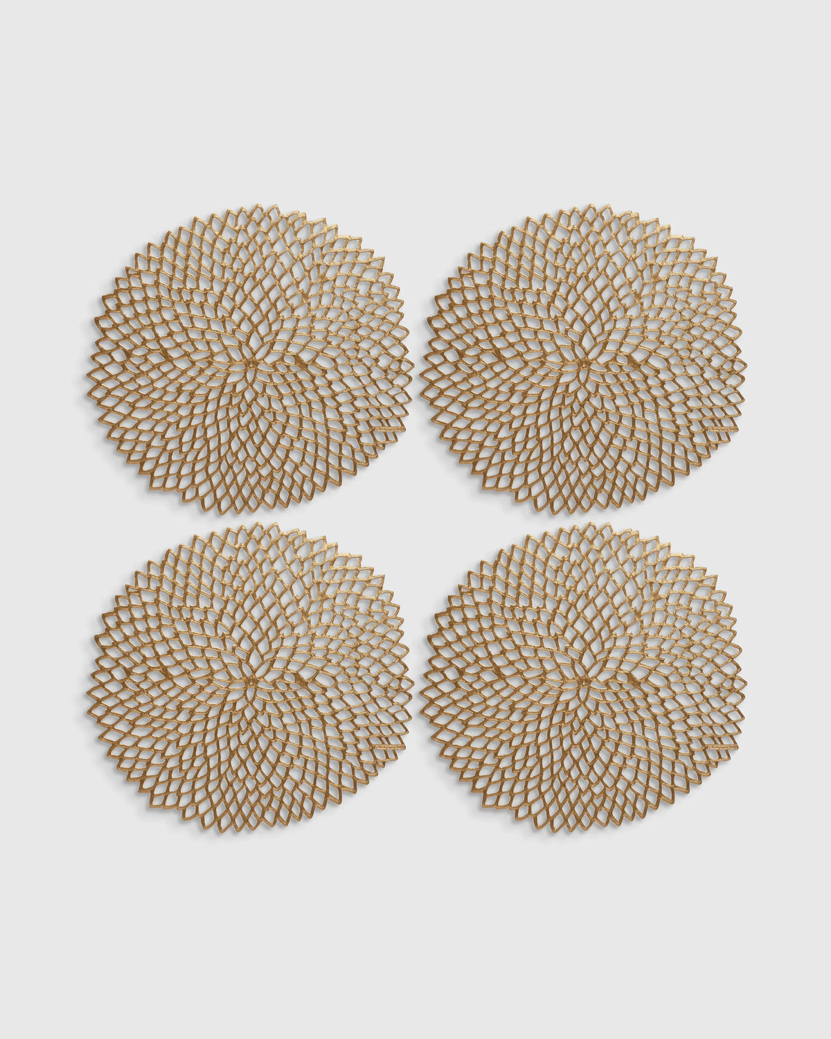 Pressed Dahlia Placemats, Set of 4 by Chilewich - One Size / Brass