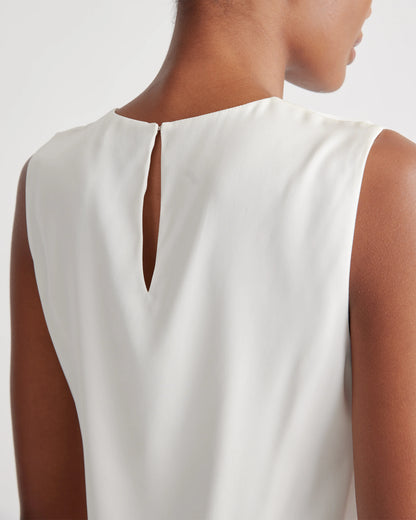 Washable Stretch Silk Shell Tank - XS / Forest Green