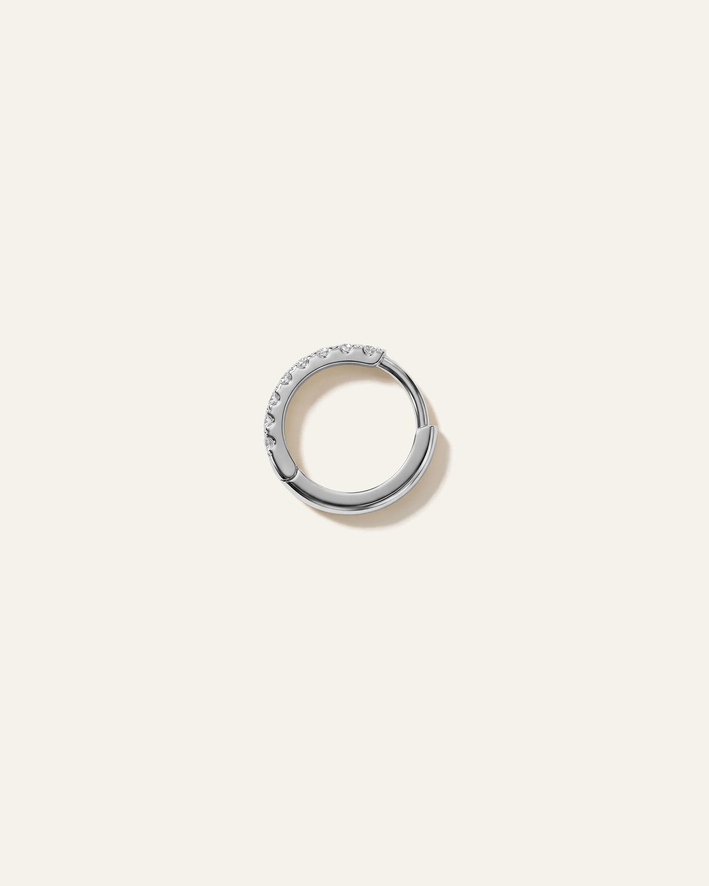 14K Gold Pave Diamond Second Piercing Tiny Huggie - Single - One Size / Yellow Gold