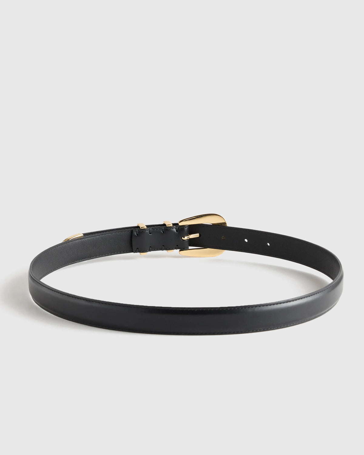 Lola European Leather Western Belt - XS / Black/Silver