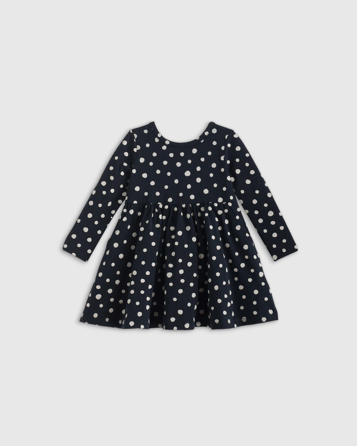 Organic Cotton Long Sleeve Skater Dress - 0-3M / Flower Buds