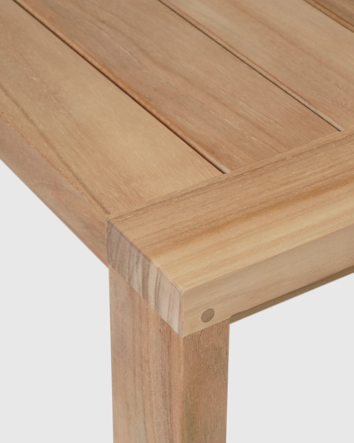 Linear Solid Teak Outdoor Coffee Table - One Size / Natural Teak