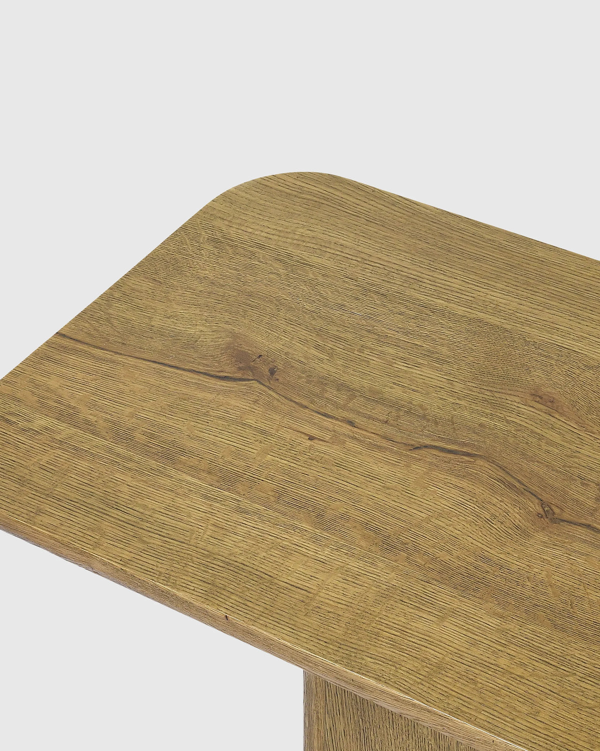Rustic Oak Plinth Console Table - One Size / Light Brown