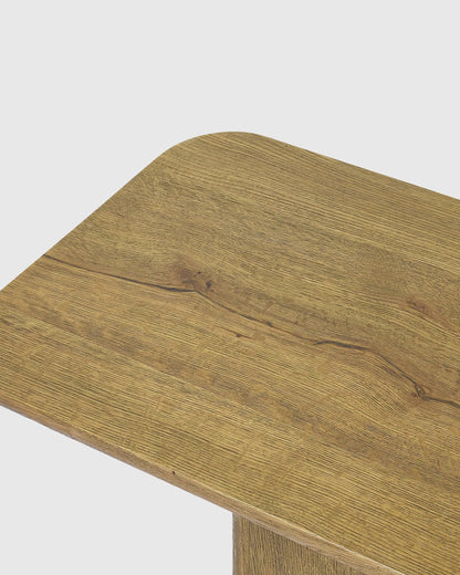 Rustic Oak Plinth Console Table - One Size / Light Brown