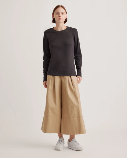 100% Organic Cotton Slub Long Sleeve Tee - XS / Smoked Thyme Green
