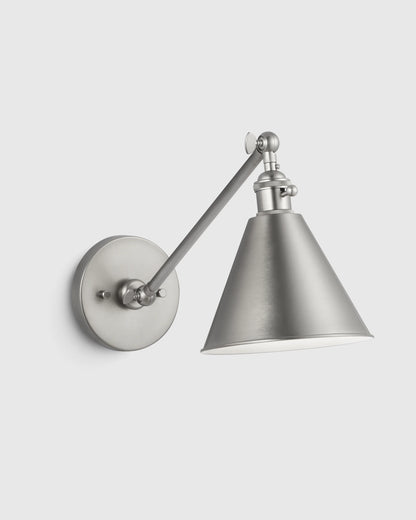 Articulating Single Arm Steel Wall Sconce - One Size / Silver