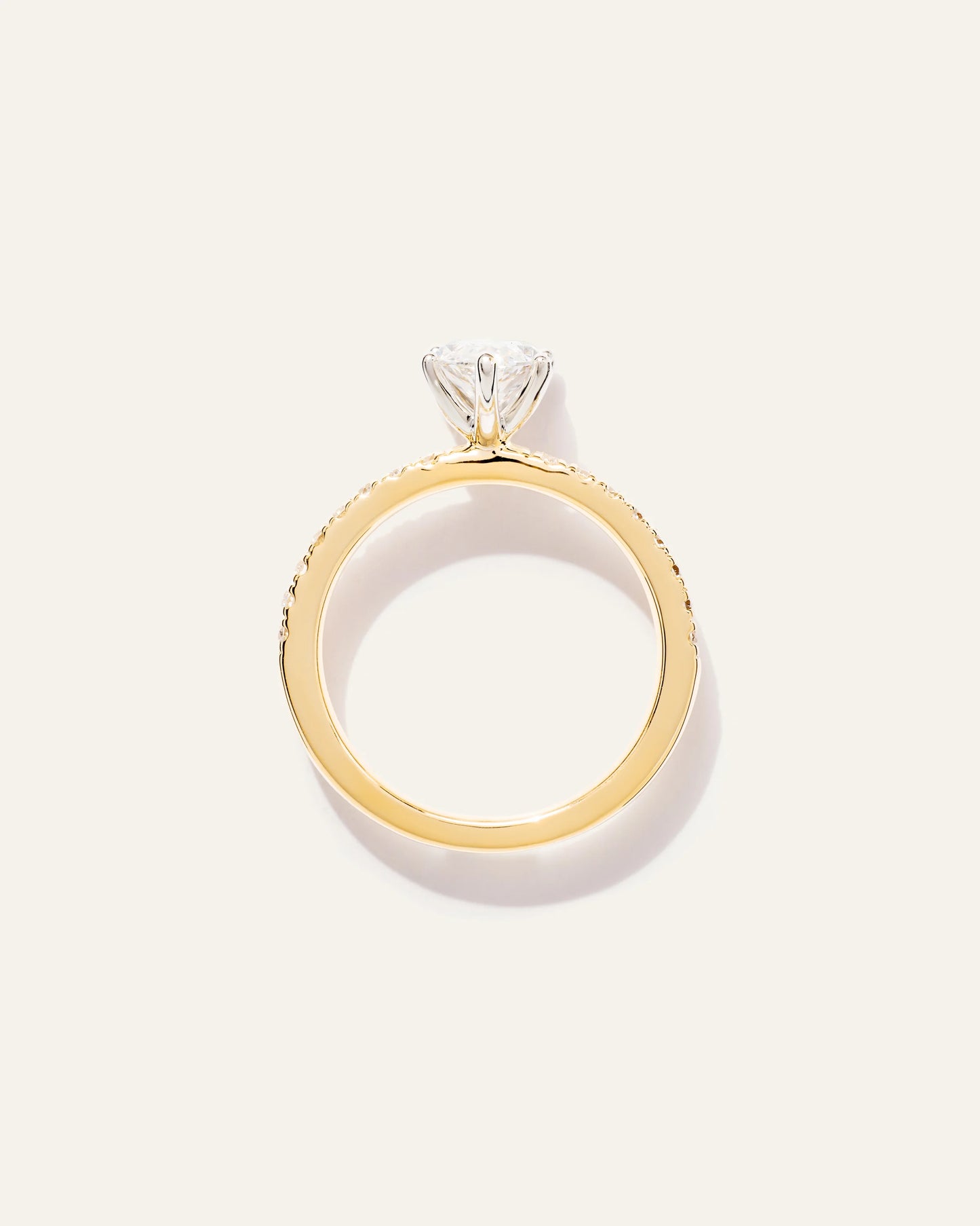 Lab Grown Diamond Marquise Petite Pave Engagement Ring - 1.5ct - 4 / Yellow Gold