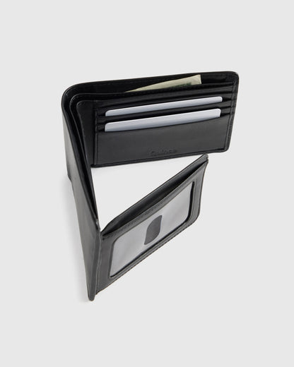Italian Leather Bifold Wallet - One Size / Black
