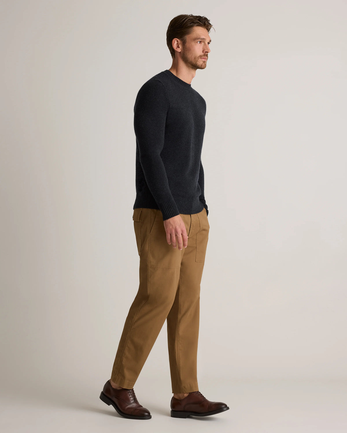Luxe Baby Cashmere Crewneck Sweater - S / Heather Pewter