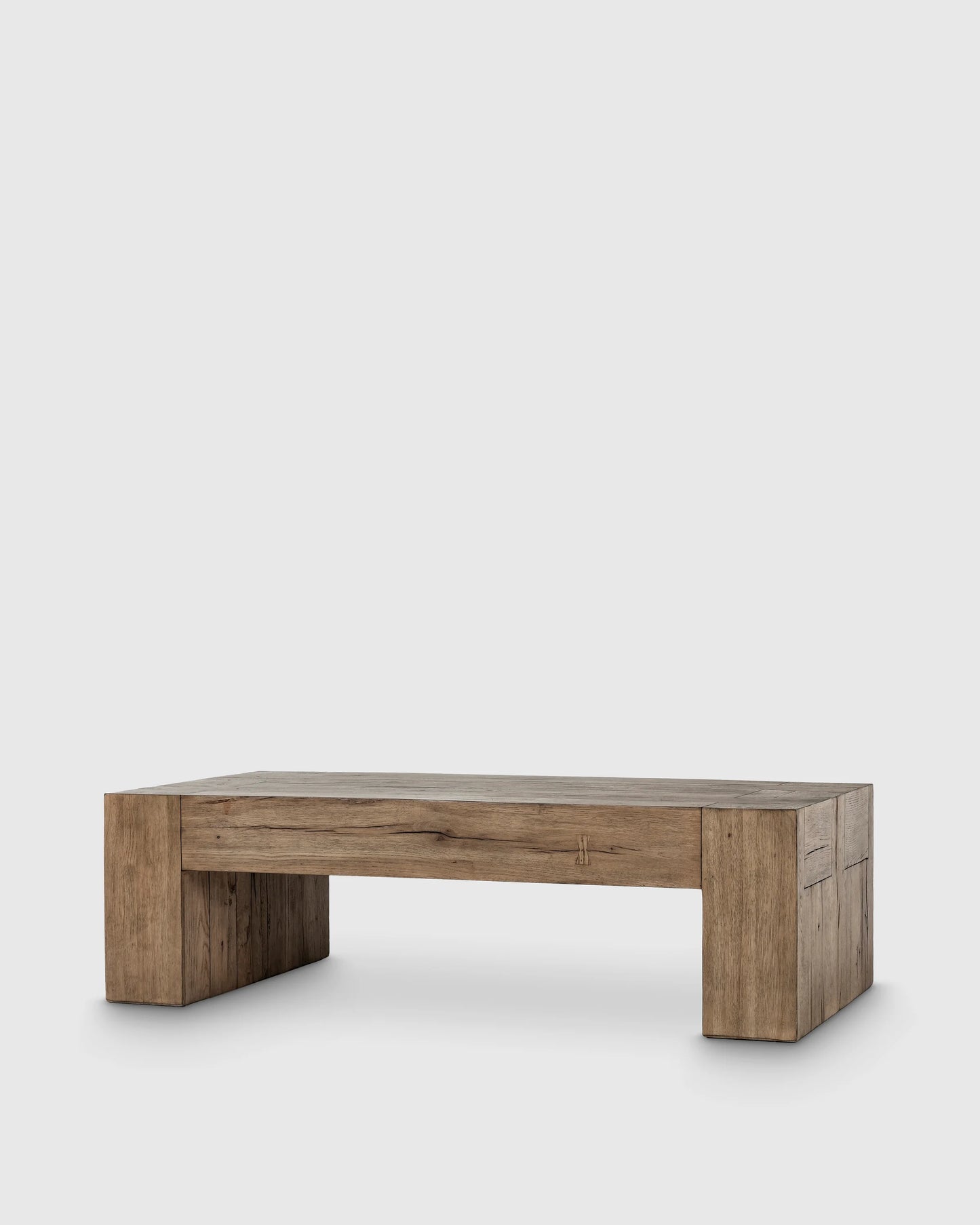 Reclaimed Oak Waterfall Coffee Table - 60" / Weathered Oak