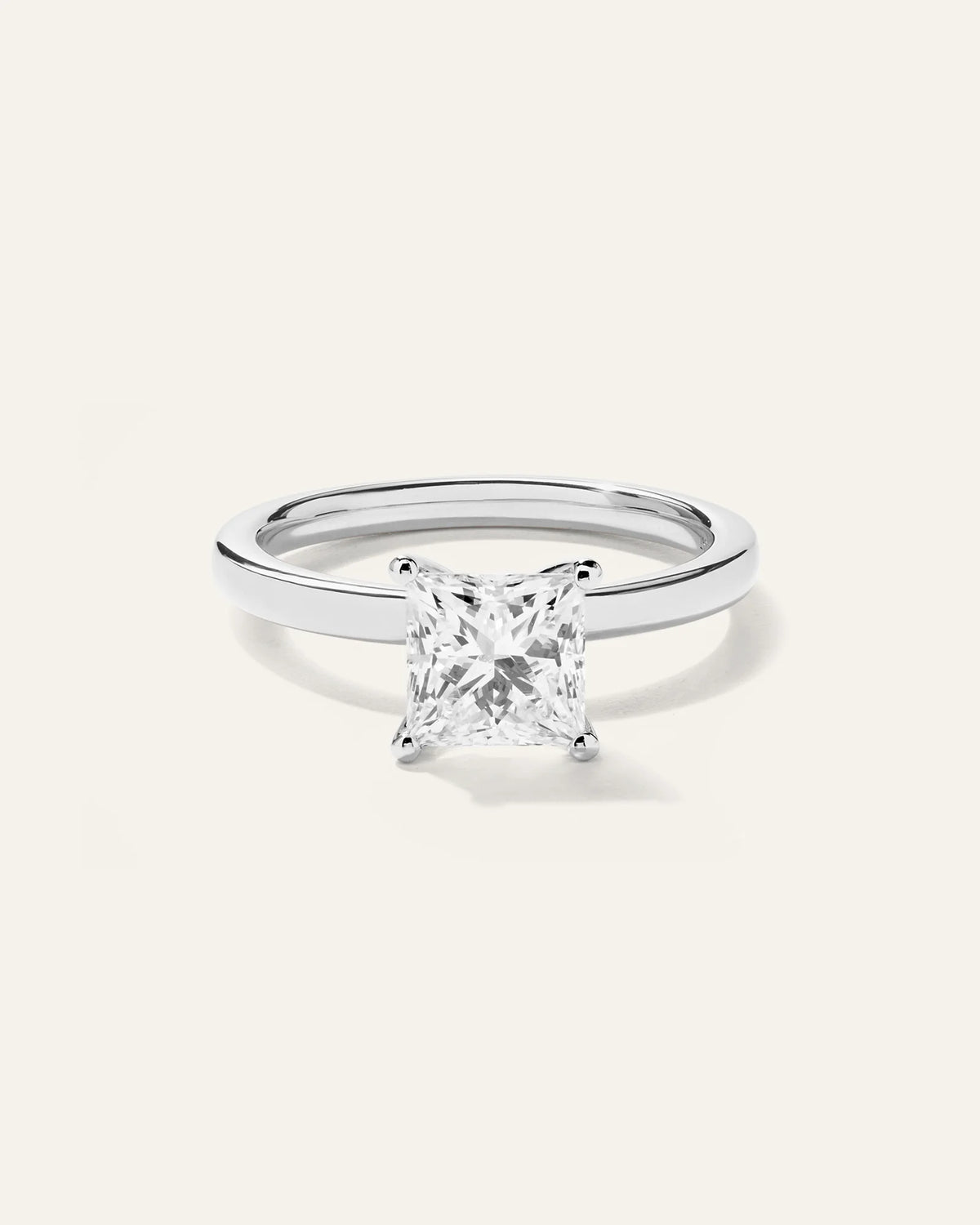Lab Grown Diamond Princess Comfort Fit Engagement Ring - 1.5ct - 4 / Yellow Gold