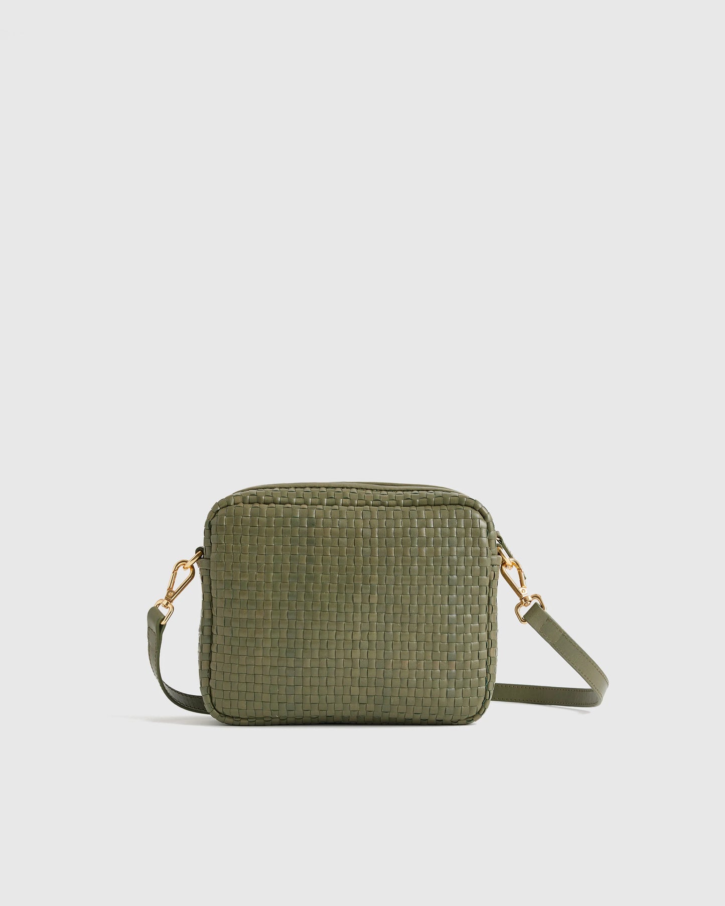 Italian Leather Handwoven Crossbody - One Size / Cognac