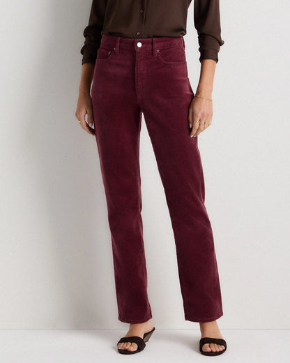 Organic Stretch Corduroy Straight Leg Pants - 0 / Espresso