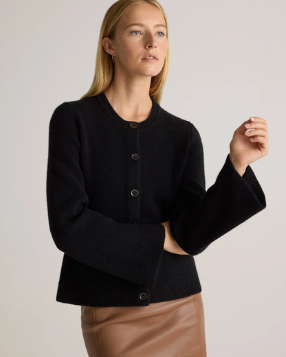 Mongolian Cashmere Structured Cardigan - XS / Oatmeal