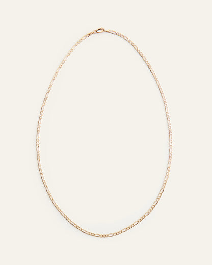 10K Gold Figaro Chain Necklace - 20" / Yellow Gold