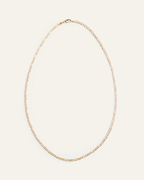10K Gold Figaro Chain Necklace - 20" / Yellow Gold