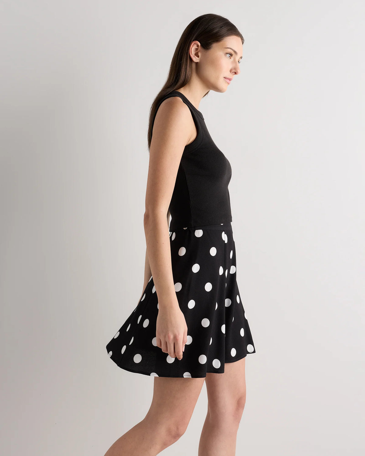 Lightweight Crepe A-Line Mini Skirt - XS / Moonstone Blue