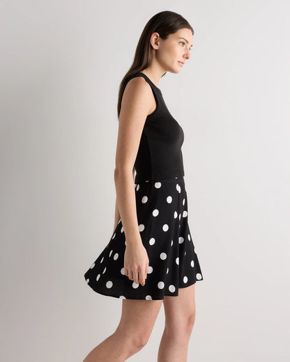 Lightweight Crepe A-Line Mini Skirt - XS / Moonstone Blue