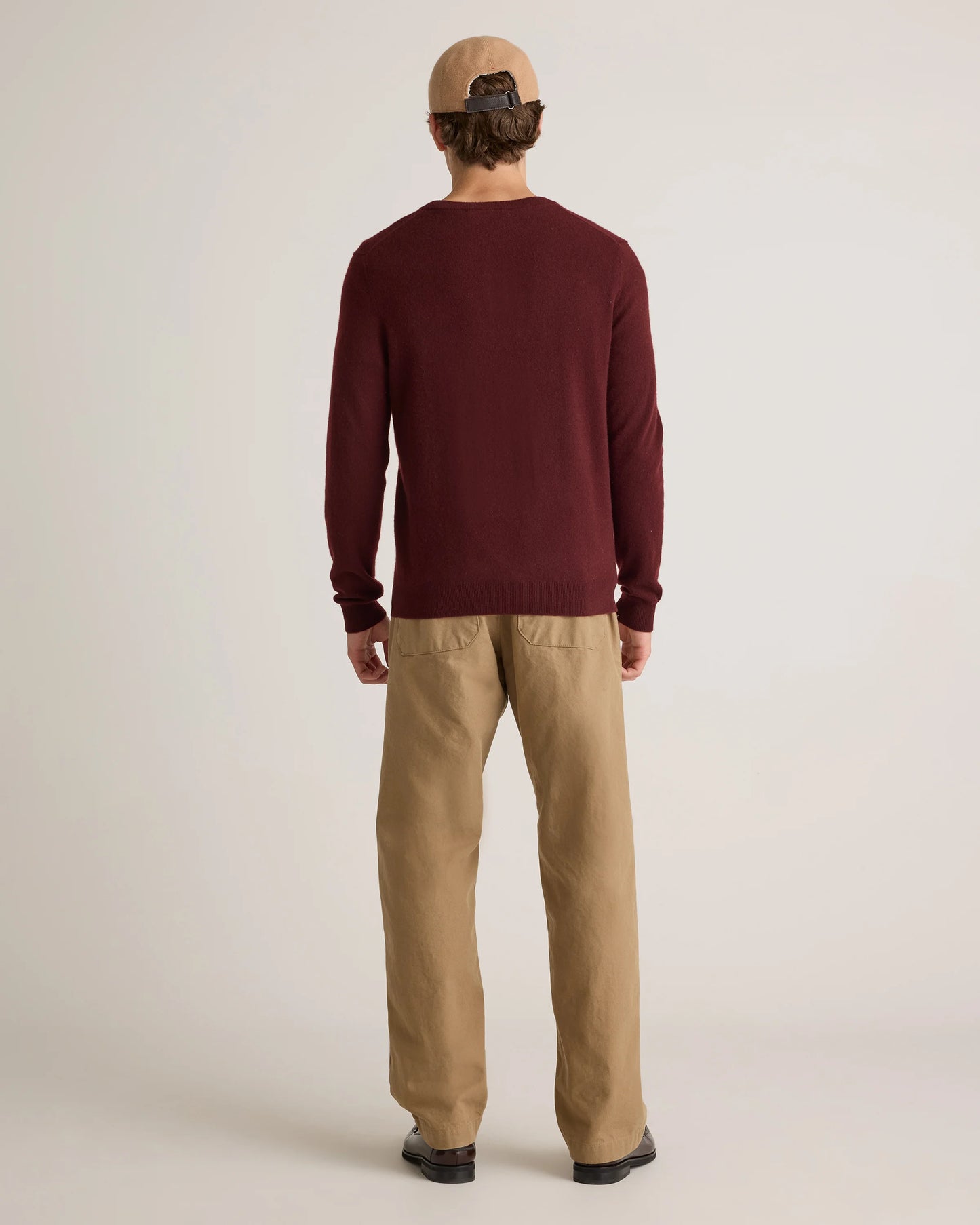 Mongolian Cashmere Henley Sweater - S / Brown
