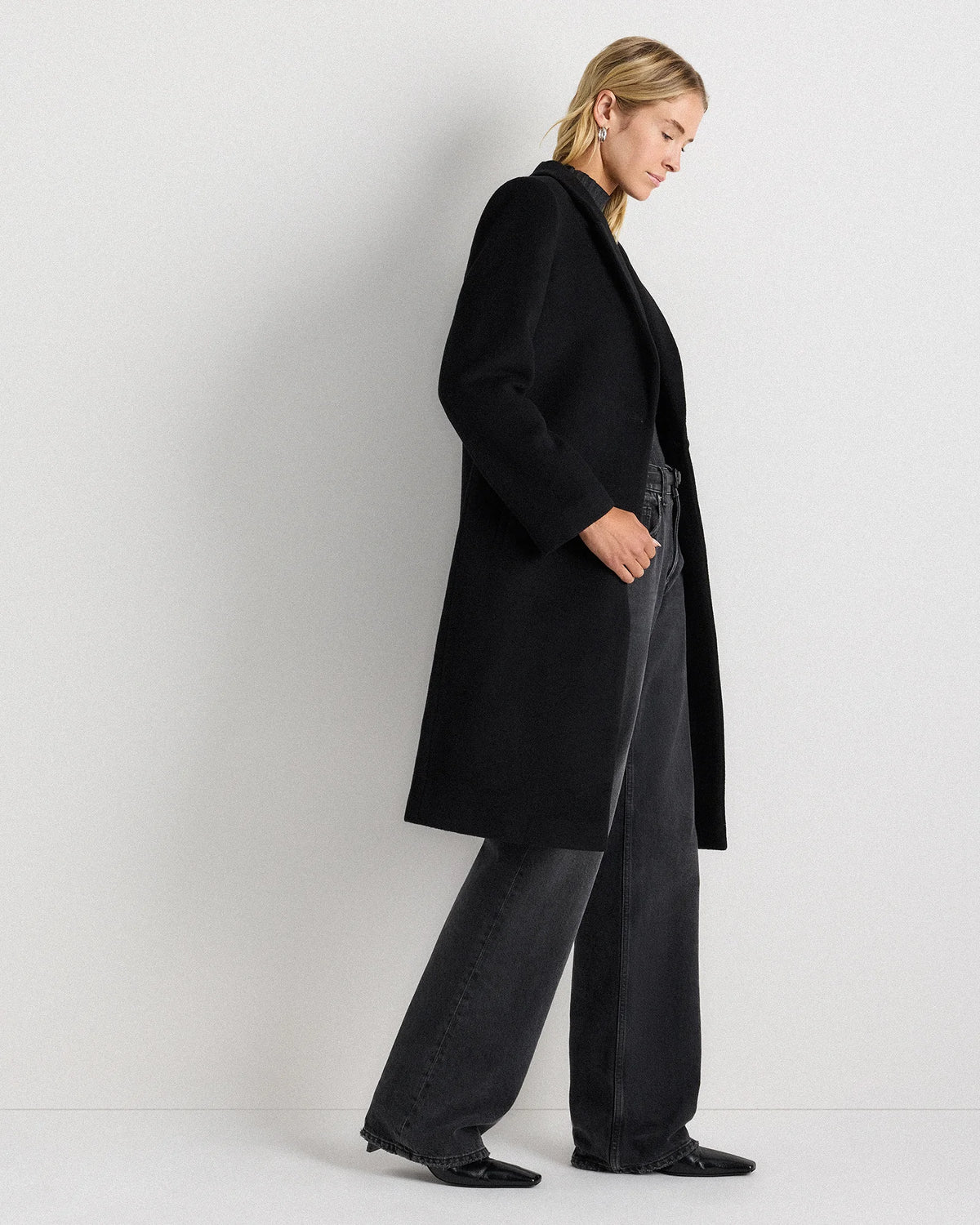 Wool Cashmere Blazer Coat - XS / Mocha Brown