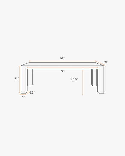 Reclaimed Oak Parsons Dining Table - One Size / Weathered Oak