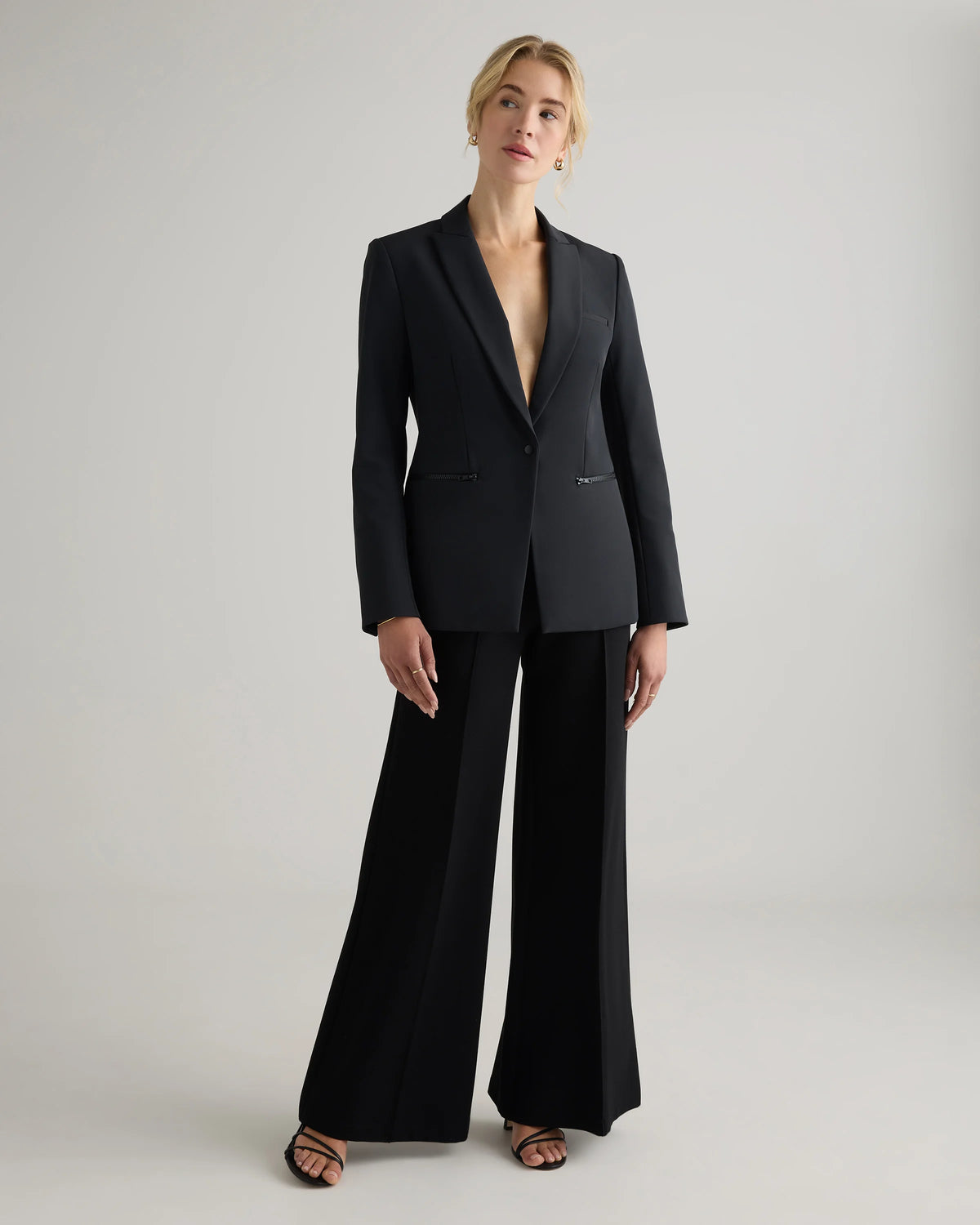 Scuba Single-Breasted Convertible Blazer - XS / True Black