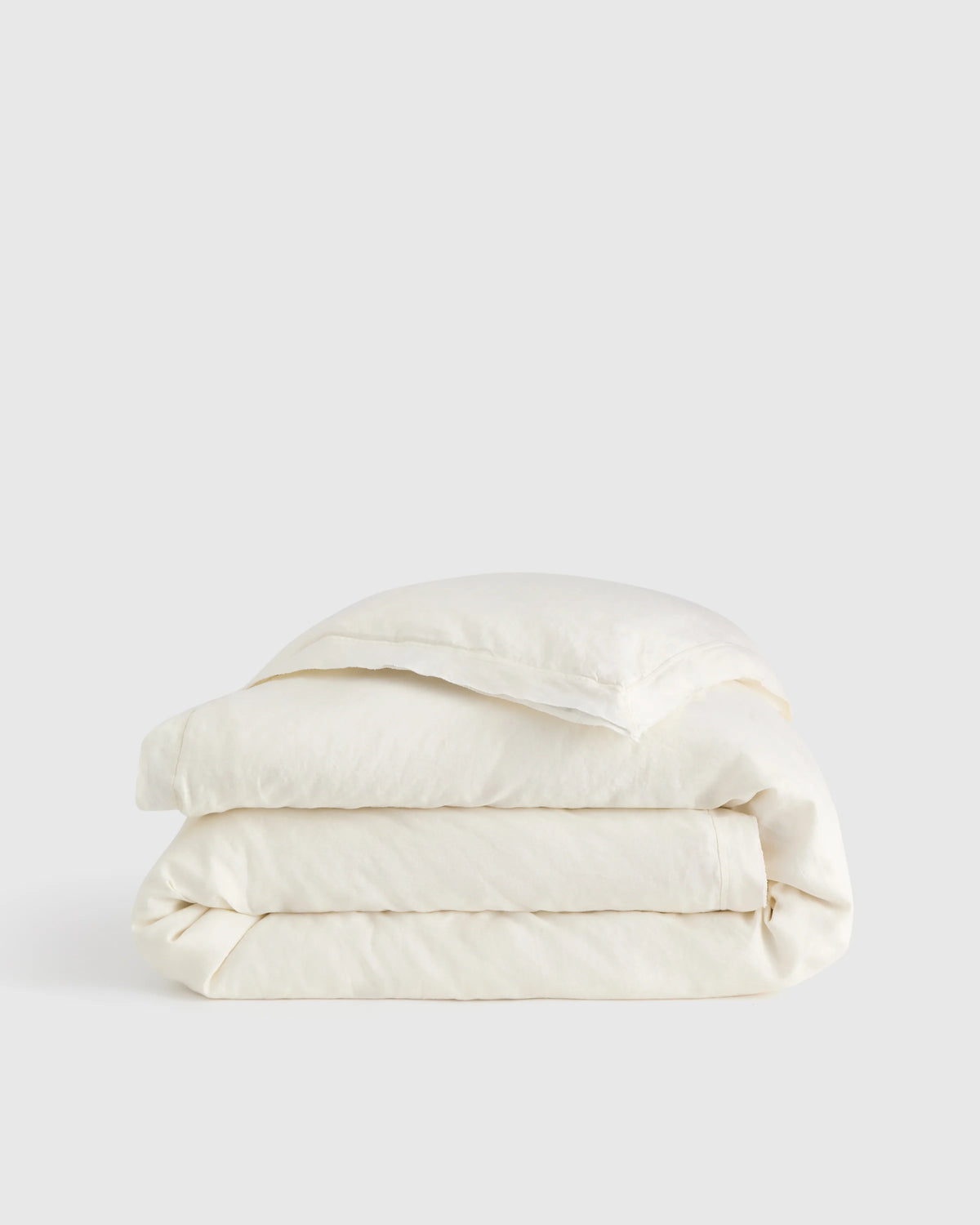 European Linen Double Flange Duvet Cover - Twin / Pine