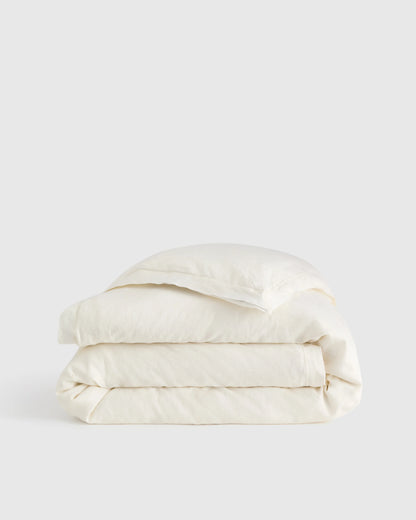 European Linen Double Flange Duvet Cover - Twin / Pine