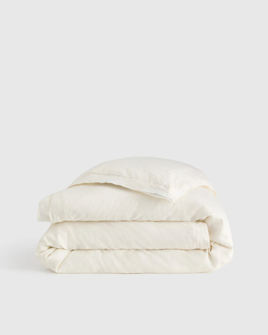 European Linen Double Flange Duvet Cover - Twin / Pine