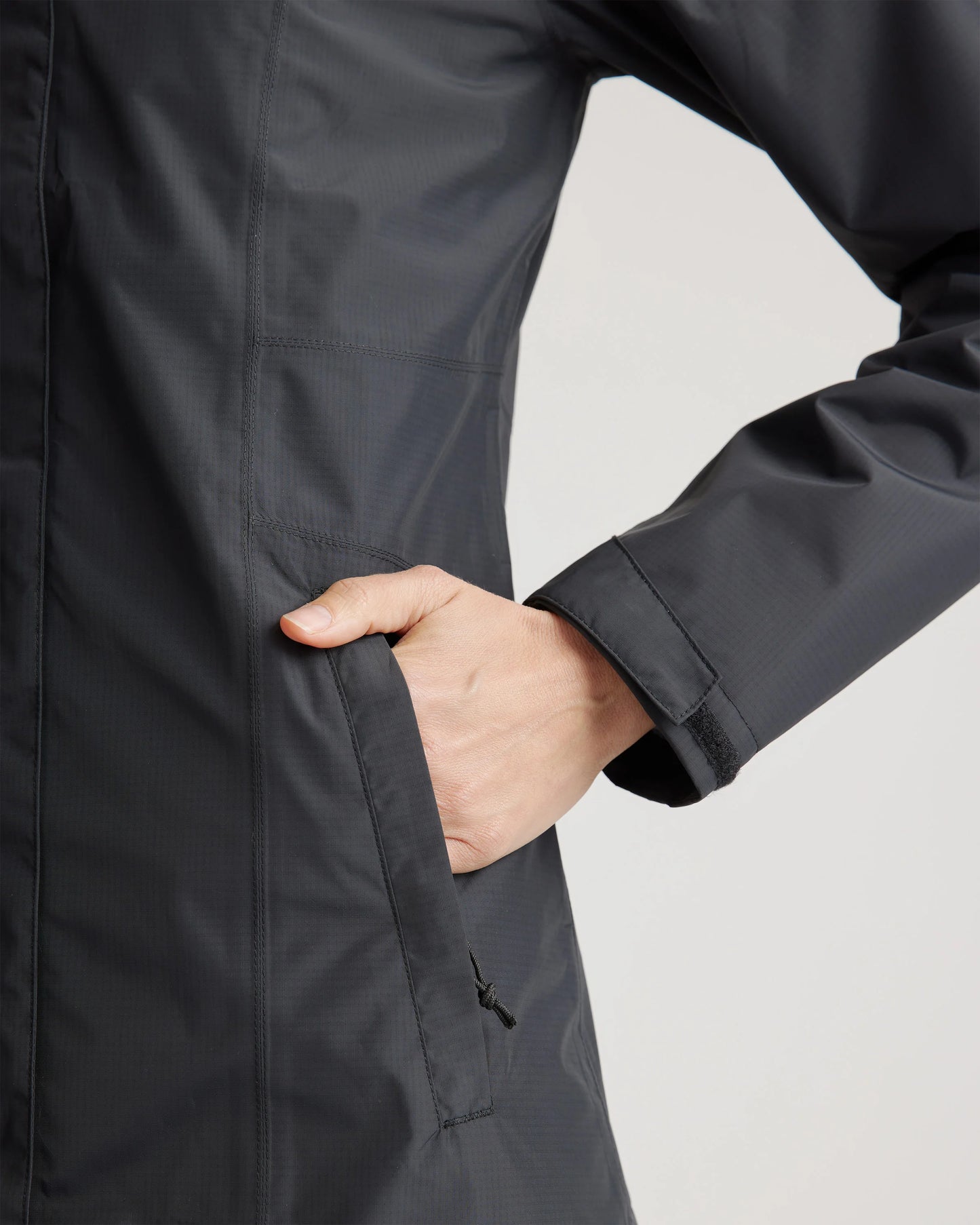 Weather Proof Long Rain Shell Jacket - XS / Ink Blue