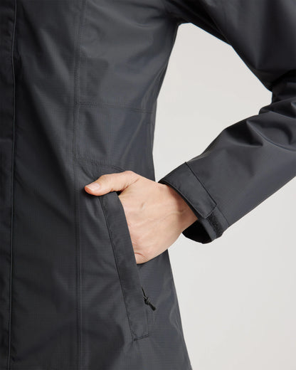 Weather Proof Long Rain Shell Jacket - XS / Ink Blue