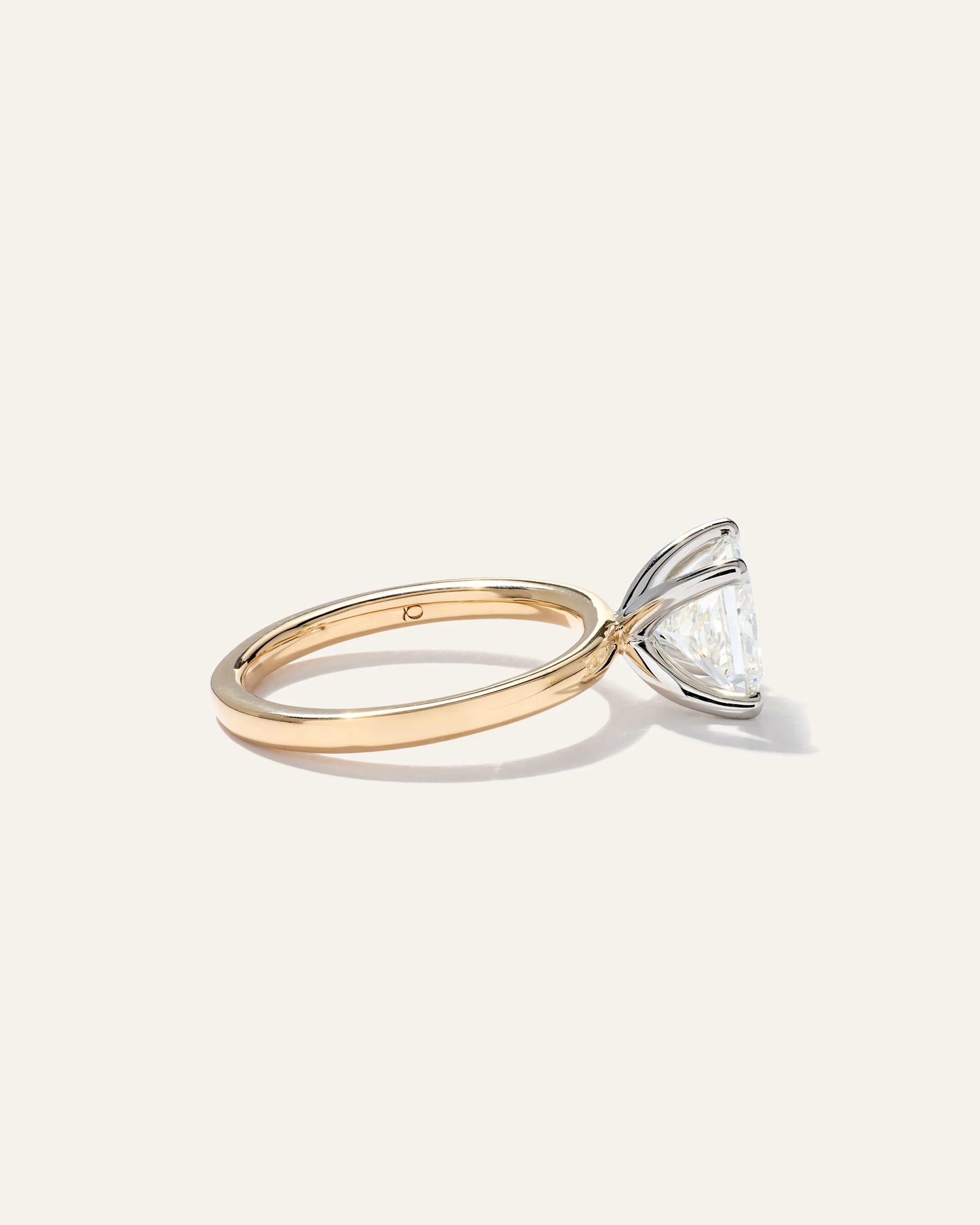Lab Grown Diamond Princess Comfort Fit Engagement Ring - 2ct - 4 / Yellow Gold