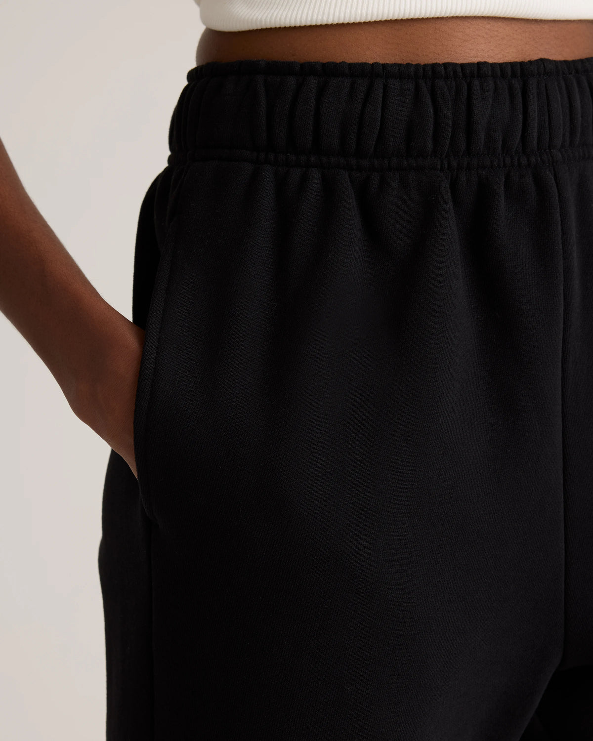 Organic Heavyweight Fleece Straight Leg Sweatpants - XS / Black