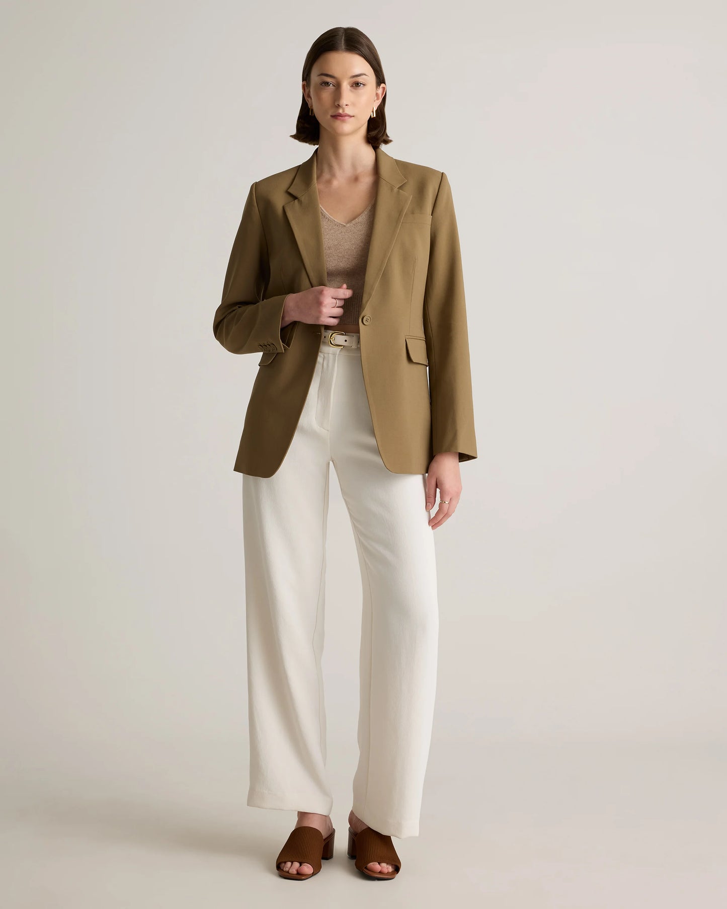 Italian Wool Long Blazer - XS / Sahara Camel