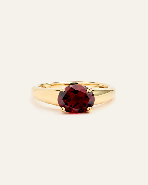 14K Gold Gemstone Vintage Inspired Ring - 4 / Yellow Gold