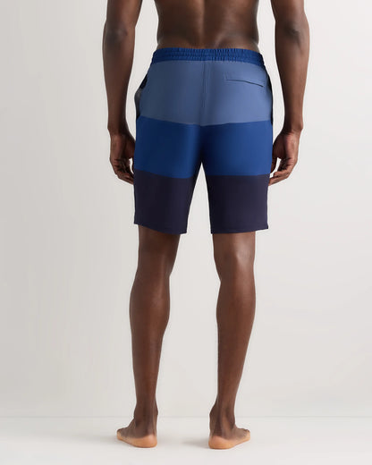 Italian Swim Trunks - 9" - S / Navy Palms