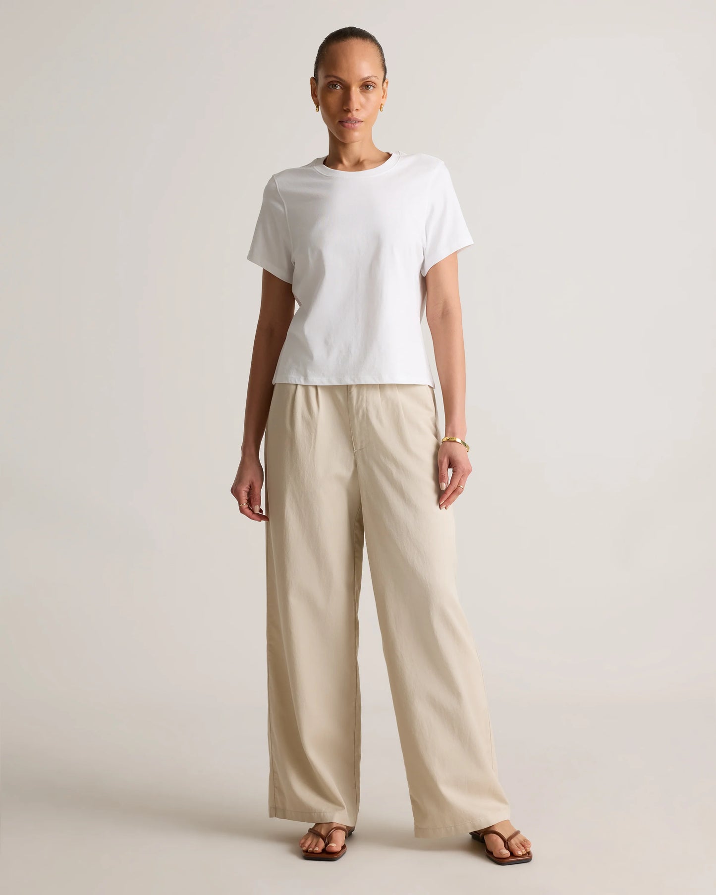 100% Organic Cotton Boxy Crewneck Tee - XS / Shell Pink