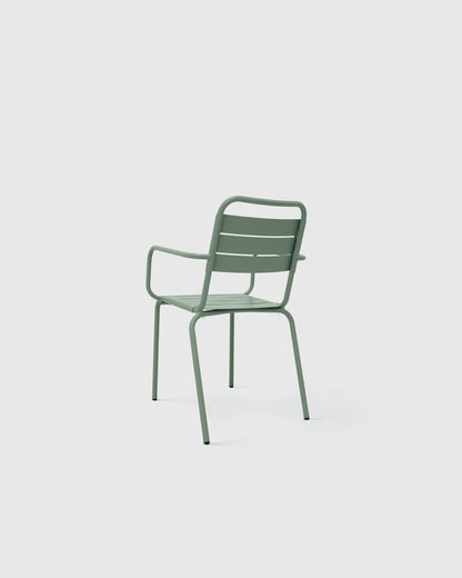 Powder-Coated Aluminum Outdoor Dining Set - One Size / Sage Green