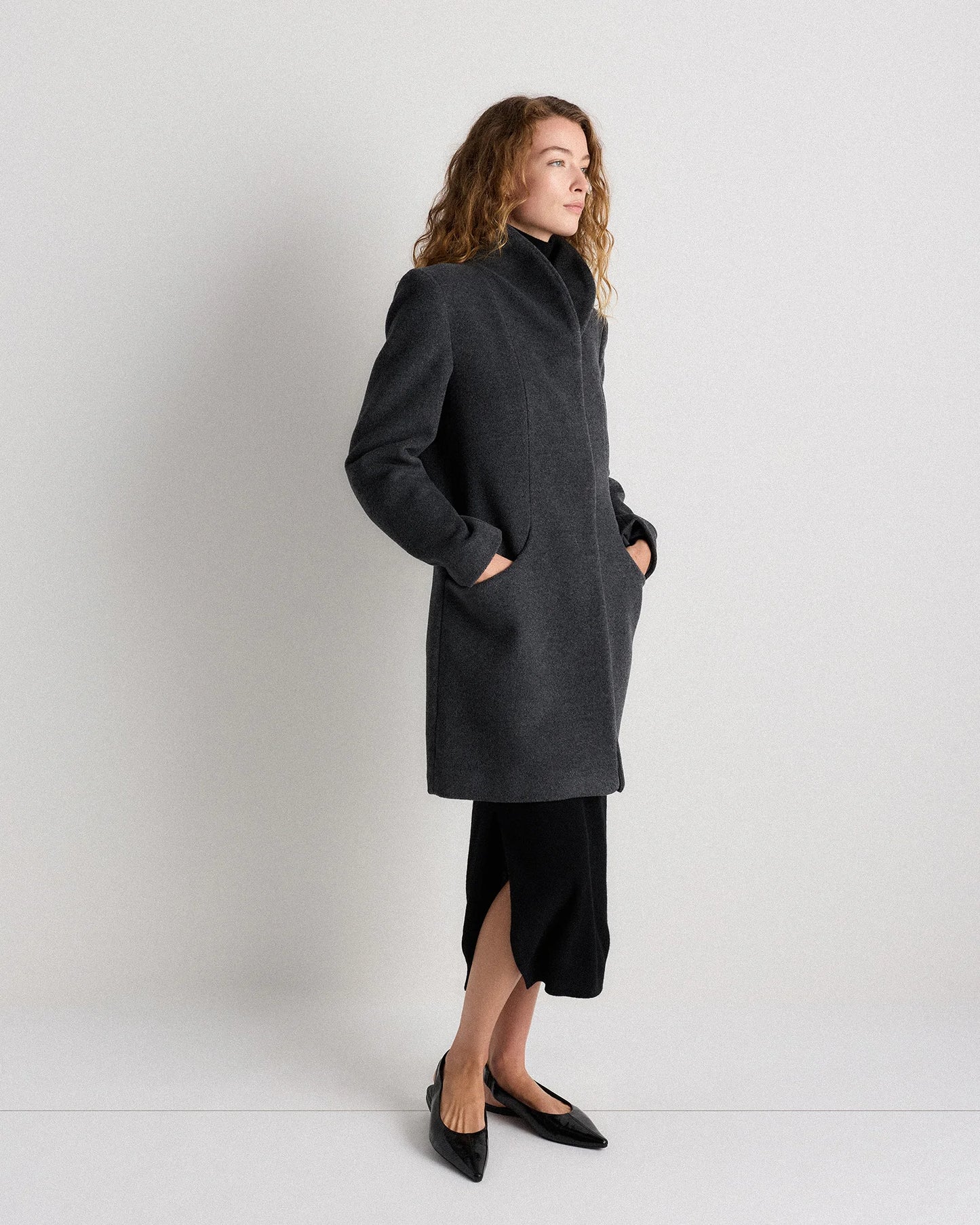 Wool Cashmere Cocoon Coat - XS / Dark Chocolate