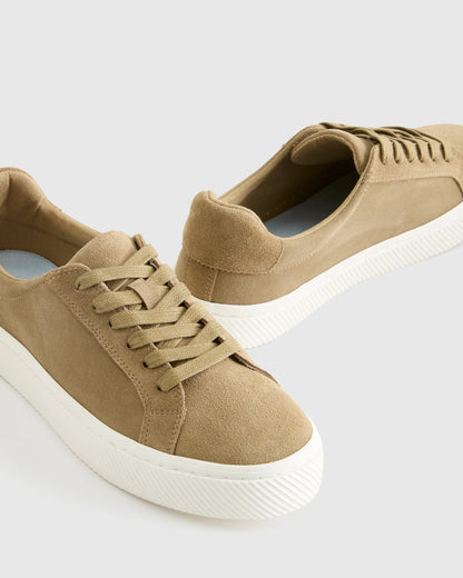 Italian Suede Everyday Sneaker - 5 / Black